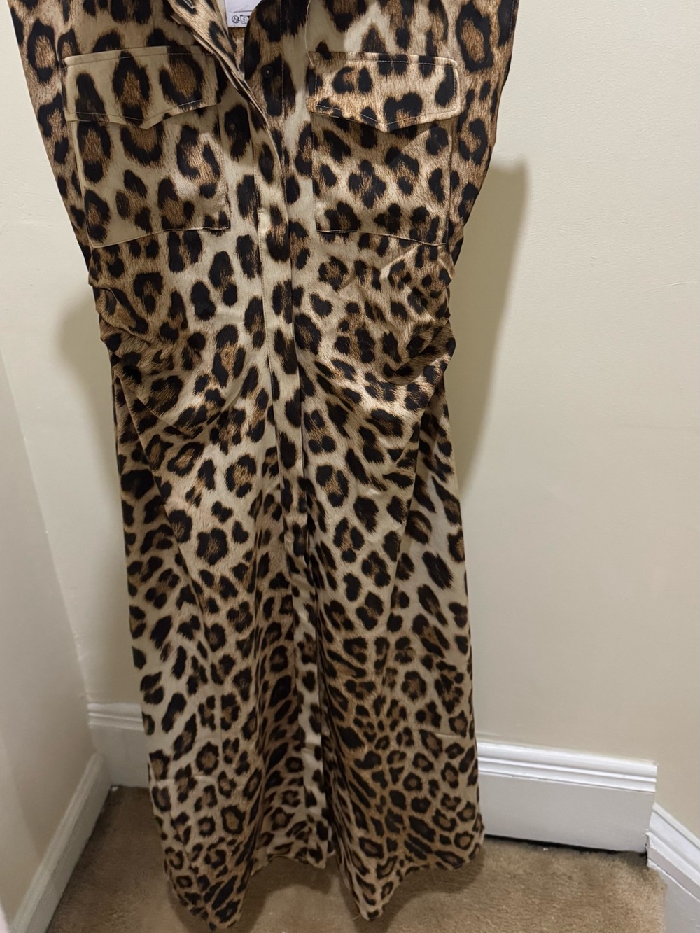 Mango Leopard Print Sleeveless Shirt Dress in Brown and Black - Picture 3 of 4